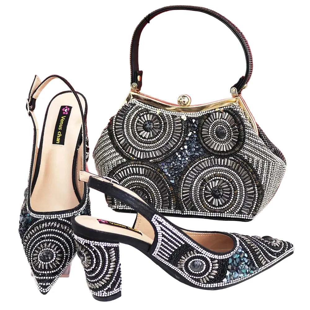 Popularity Italian Women's Pointed Shoes And Bag Set GFD453 – product view 5