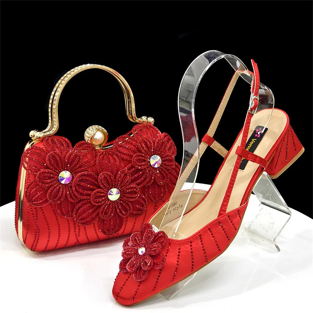 Italian Fashion Women's Elegant Heels & Clutch Bag Set EDS317 – product view 10