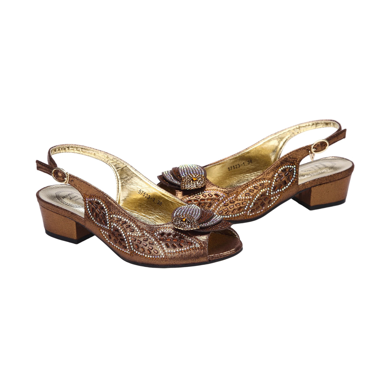 Elegant Low Heels Ladies Shoes And Bag Set – product view 3