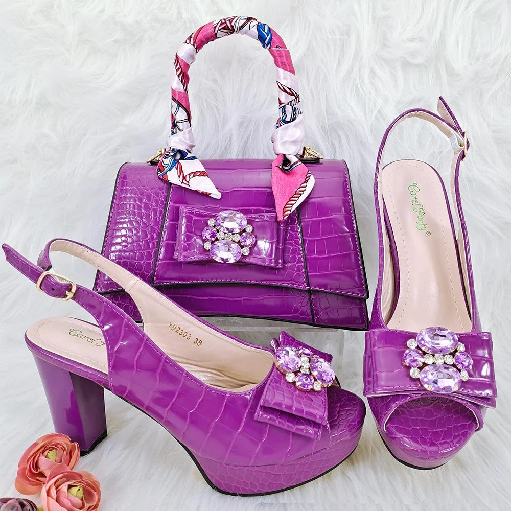 EdleessFashion Ladies Shoes and Bag Set African Sets HFG1-29 – product view 1