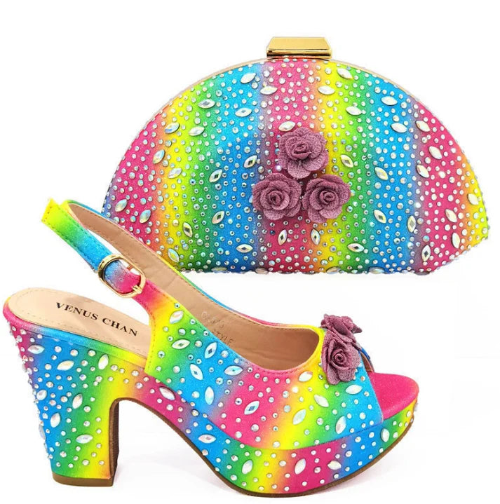 EdleessFashion Italian Shoes With Matching Bags Set HKV1-8 – product view 1
