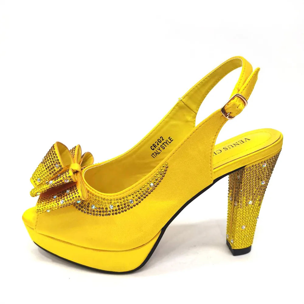 High Quality Thin Heels Ladies Shoes Matching Bag Set YT6543 – product view 4