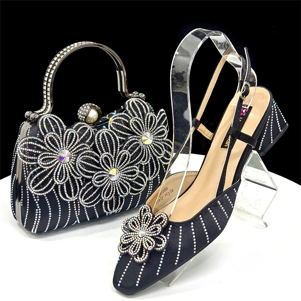 Italian Fashion Women's Elegant Heels & Clutch Bag Set EDS317 – product view 12