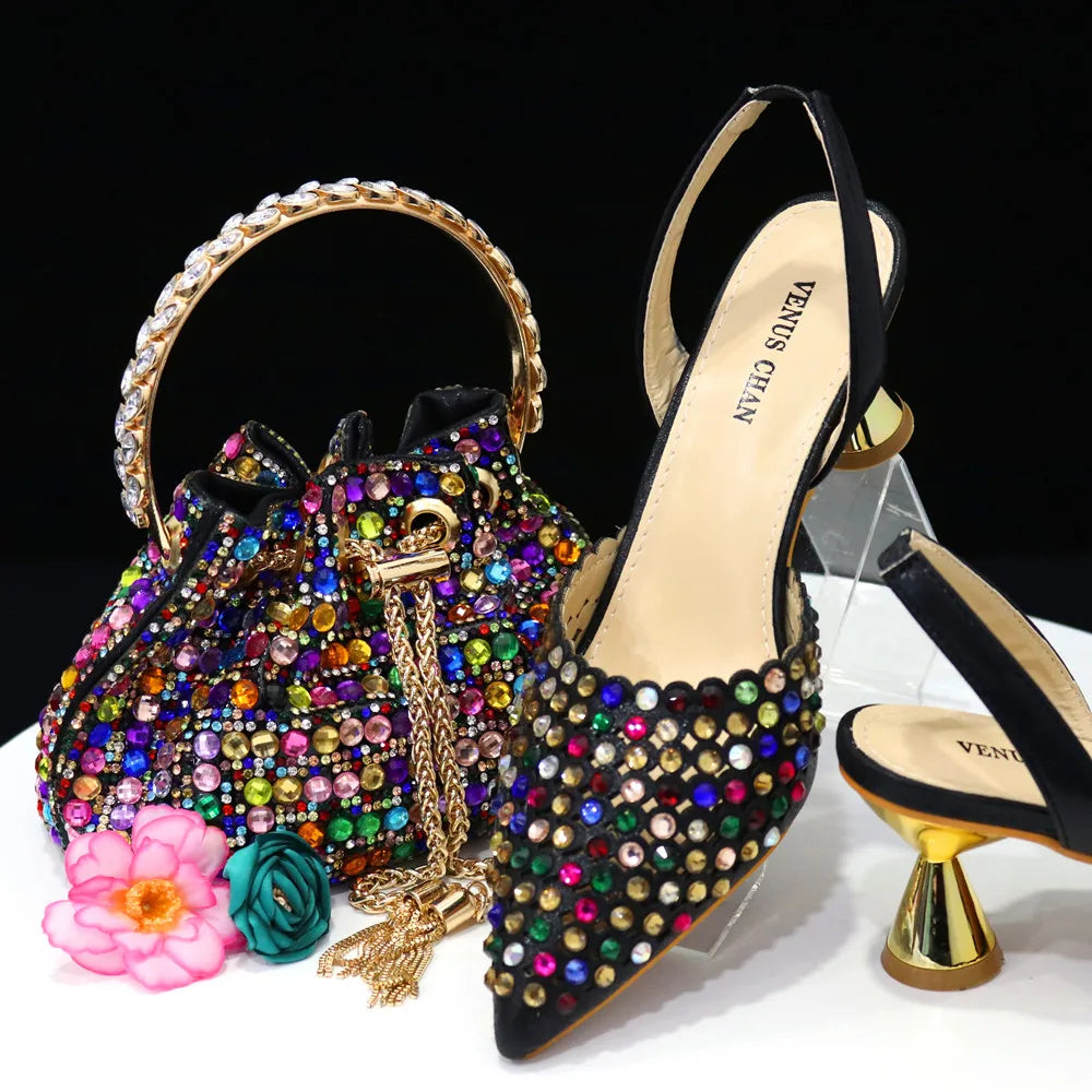 New Diamond Design Shoe and Bag Set ED221