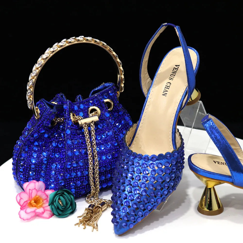 New Diamond Design Shoe and Bag Set ED221