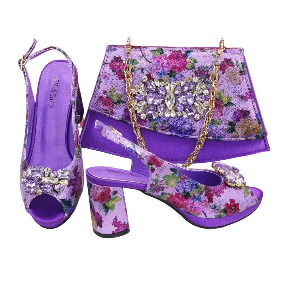 Italian Style Evening Party shoes And Bag Set TYR543