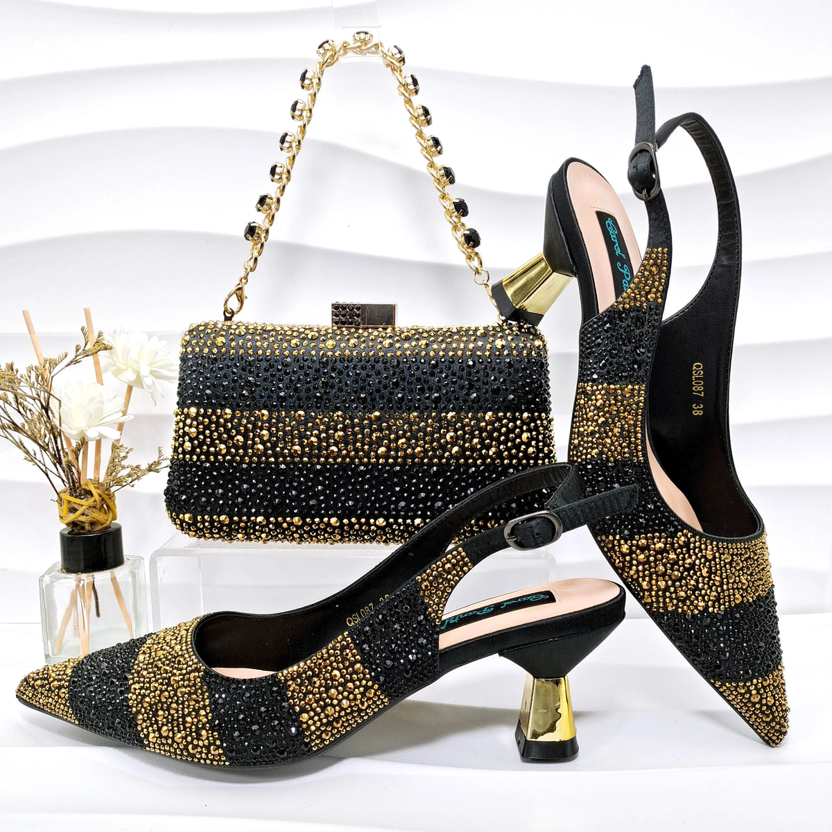 High Quality African Style Ladies Shoes And Bags Set ED125 – product view 2