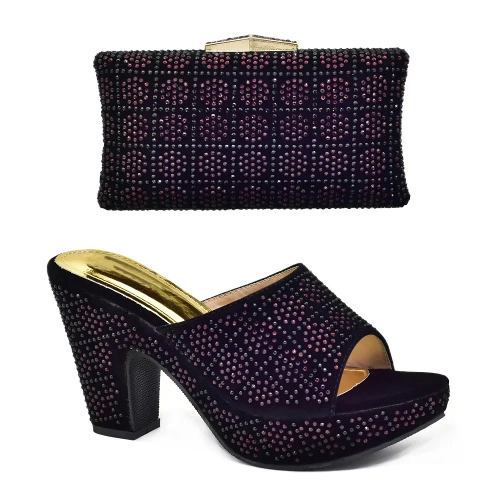 Italian Shoes and Bag Matching Set with Rhinestone β product view 9