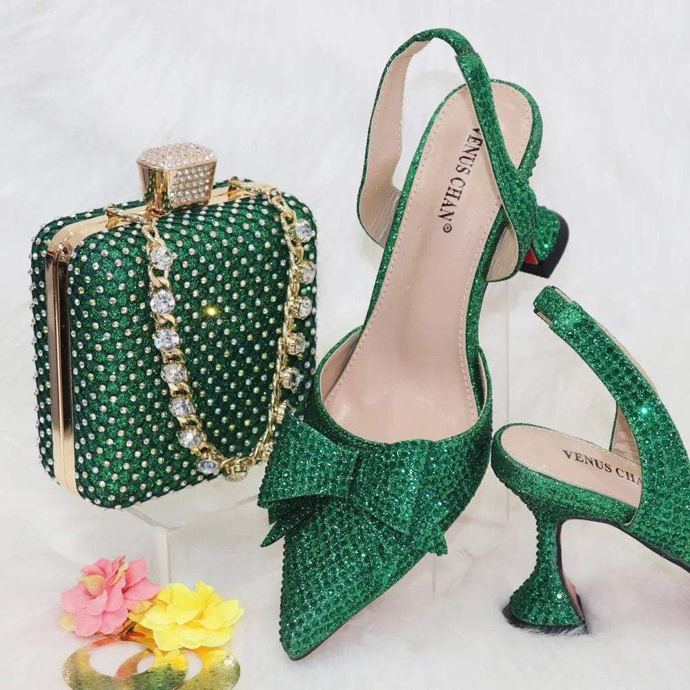New Silver Versatile Party Ladies Shoes And Bag Set – product view 12