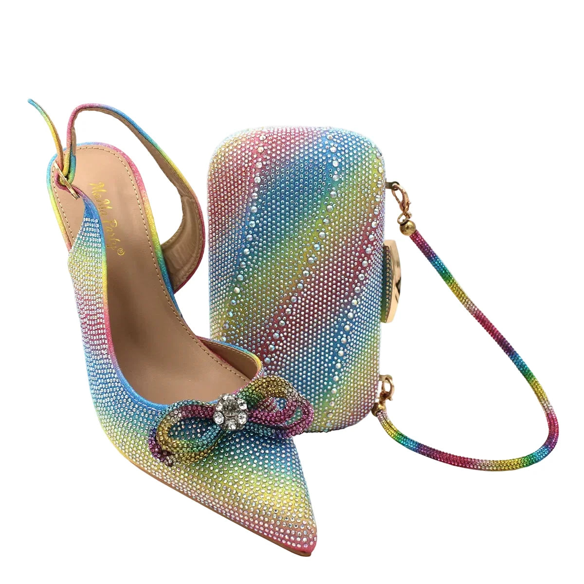 High-Quality Ladies Sandal Shoes Matching Bag Set EDR321 – product view 8