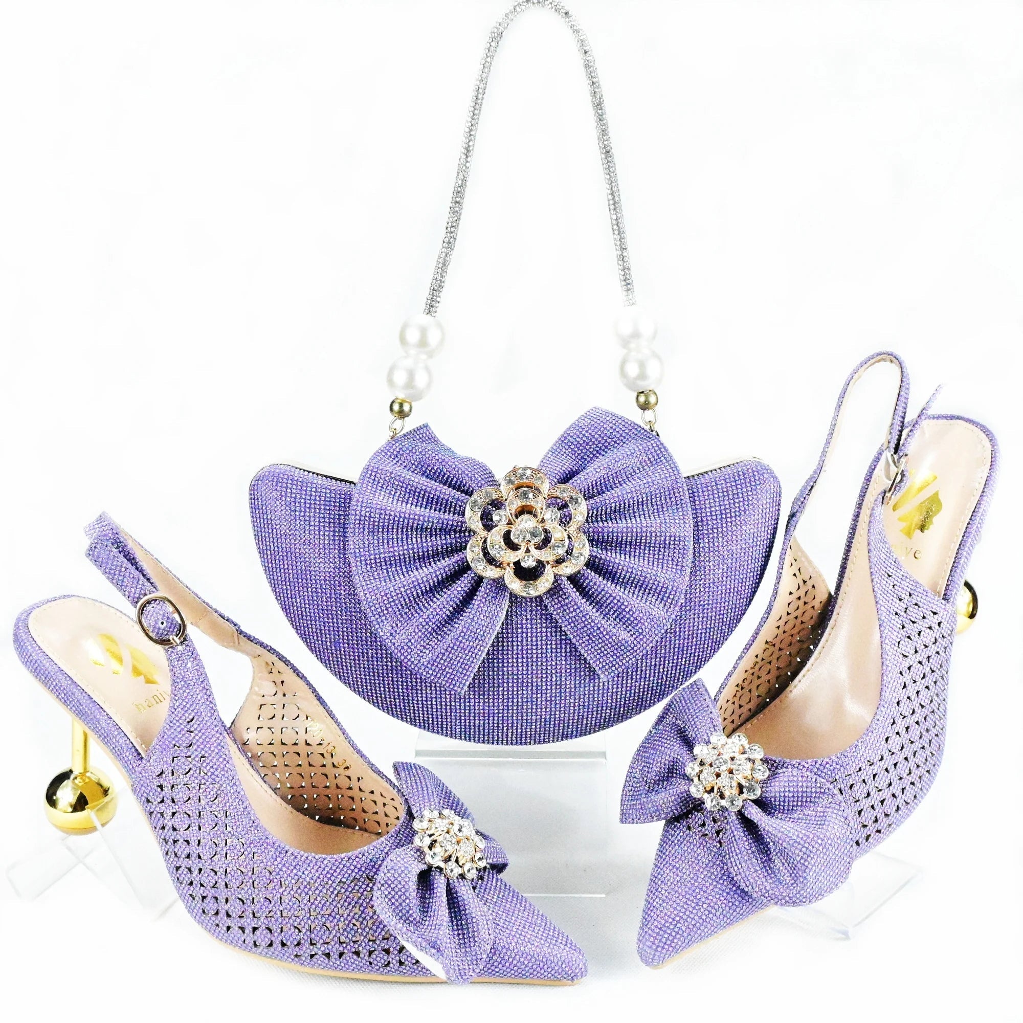 Latest African Wedding Shoes and Bag Set HAS1-21