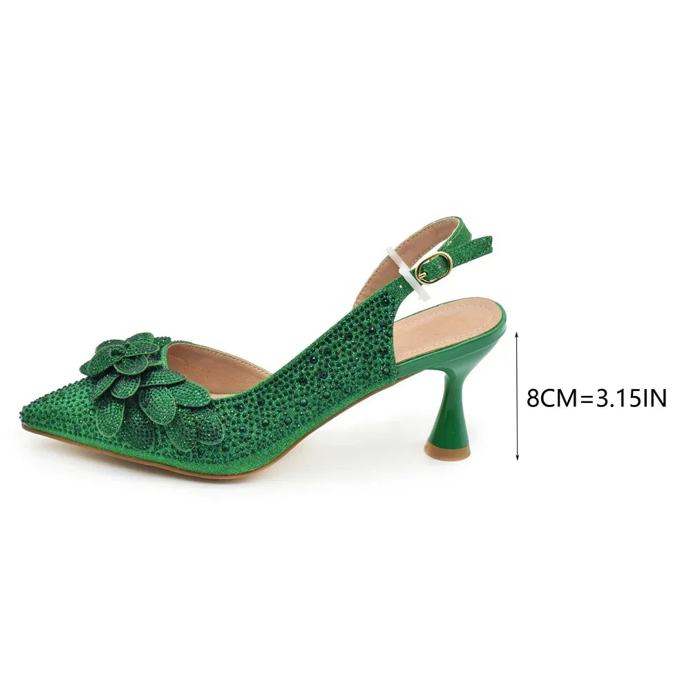 EdleessFashion Women's Wedding Pointed Toe Shoes and Bag Set- ED123 – product view 7