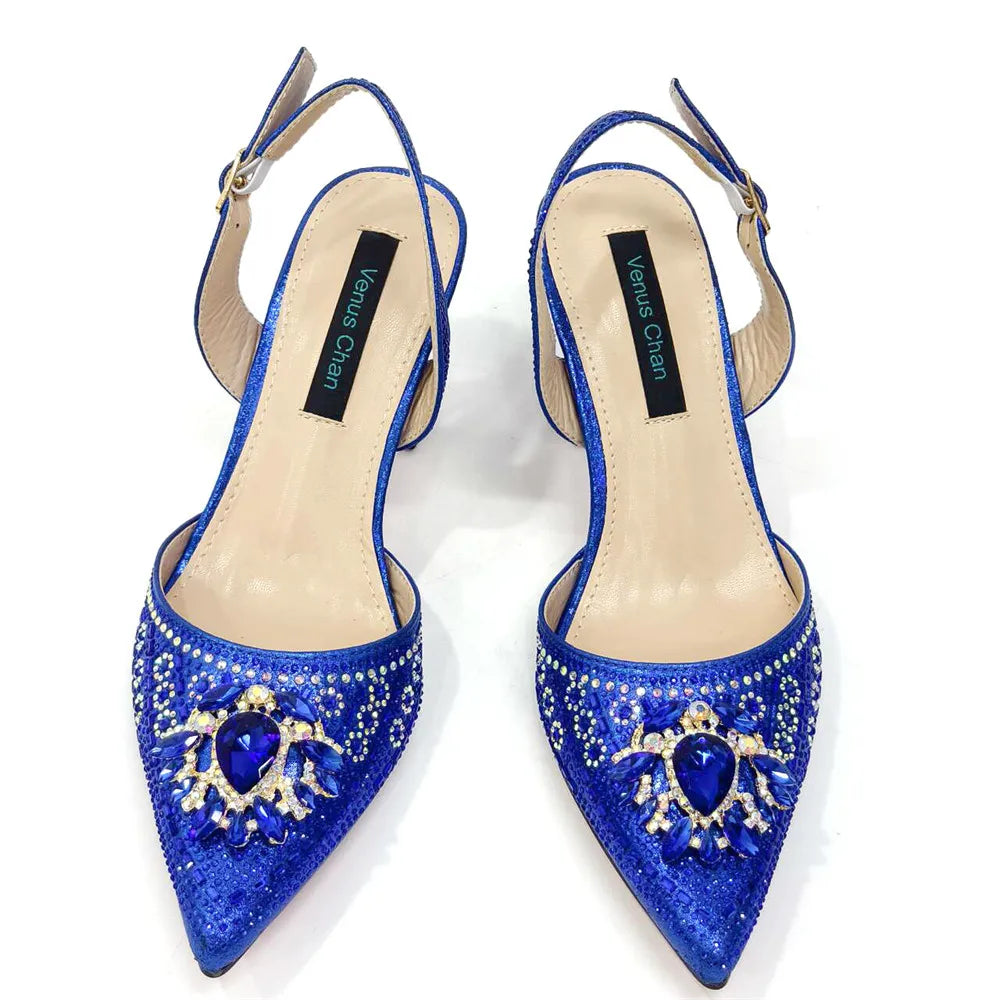 Women Shoes and Bag Set With Rhinestone Handbag EDTR54 – product view 2