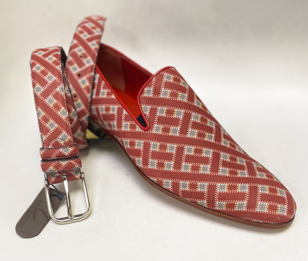C&E Fashions C Collection Printed Leather Loafer - Red – product view 10