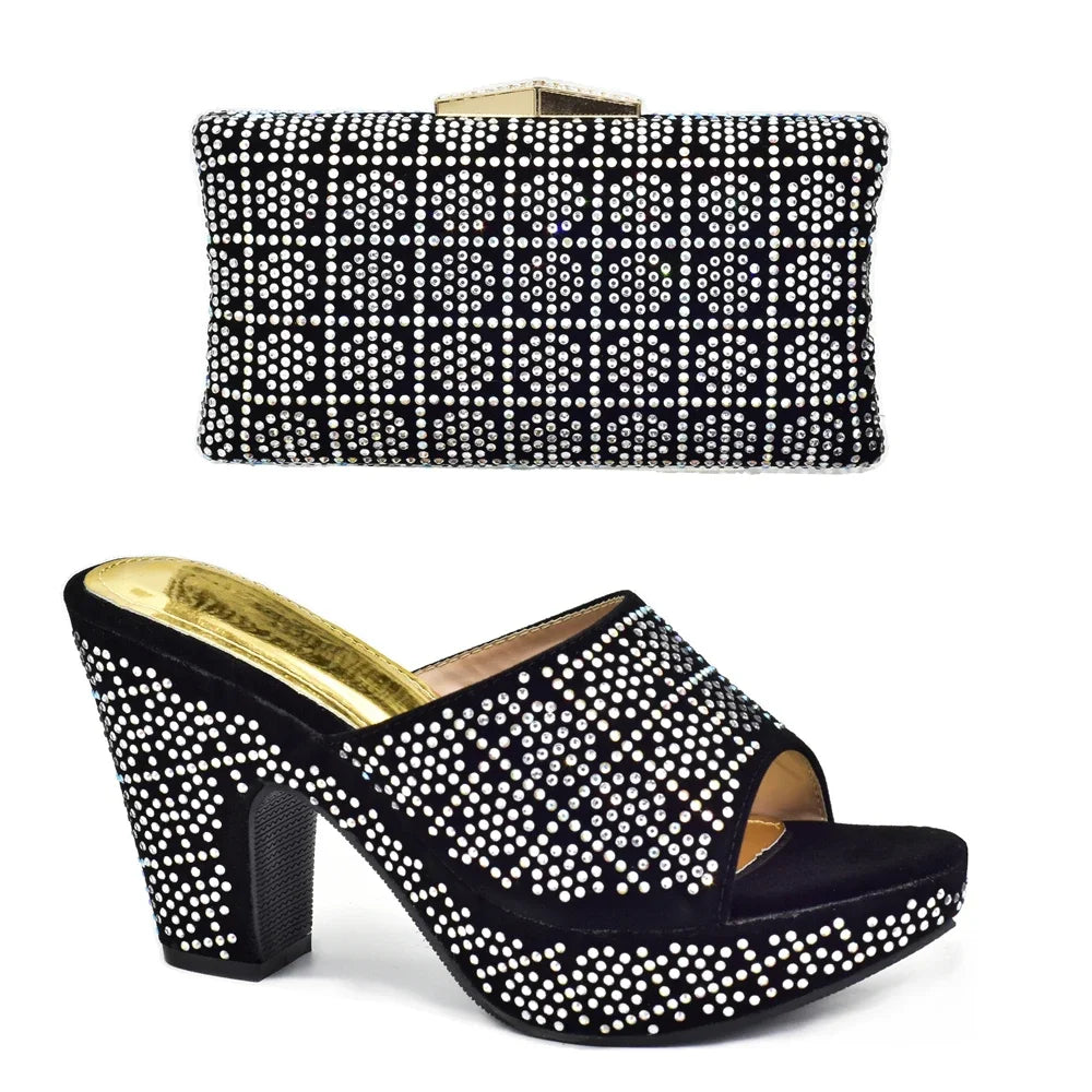 Italian Shoes and Bag Matching Set with Rhinestone β product view 6
