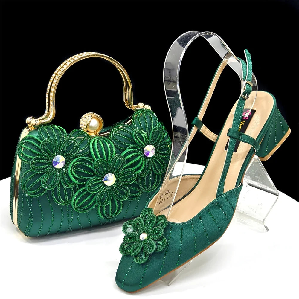Italian Fashion Women's Elegant Heels & Clutch Bag Set EDS317 – product view 6