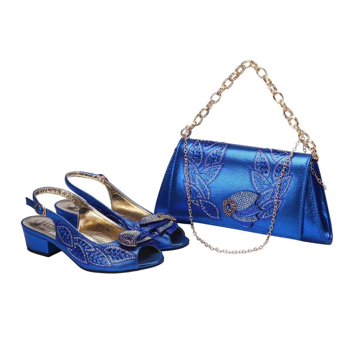 EdleessFashion Elegant Low Heels Ladies Shoes And Bag Set - ED110 – product view 13