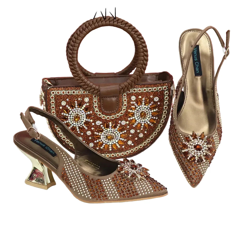 Italian Design Shoes And Bag Paired With Handmade Petal Clutches β product view 6