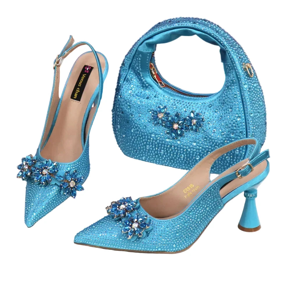 High Heels Shoes and Bags Set With Rhinestone β product view 7
