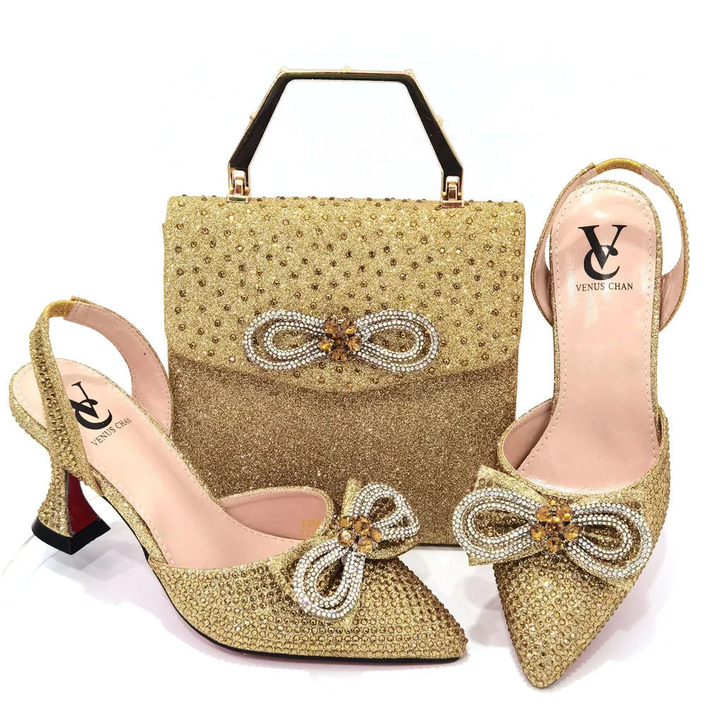 Latest Ladies Shoes and Matching Bag Set ED1-9