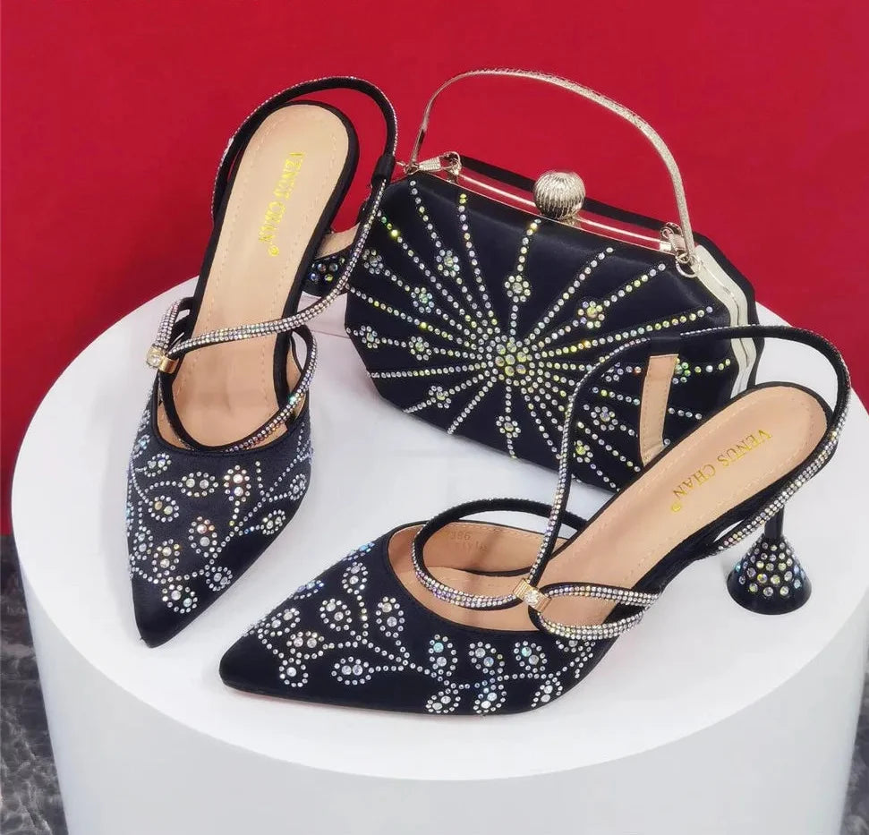 Elegant Pumps with Shoes and Bag Matching Set NFR43