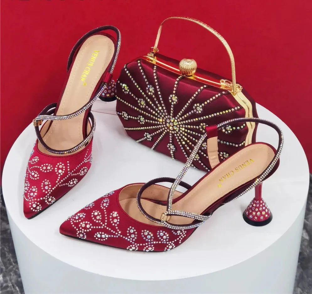 Elegant Pumps with Shoes and Bag Matching Set NFR43