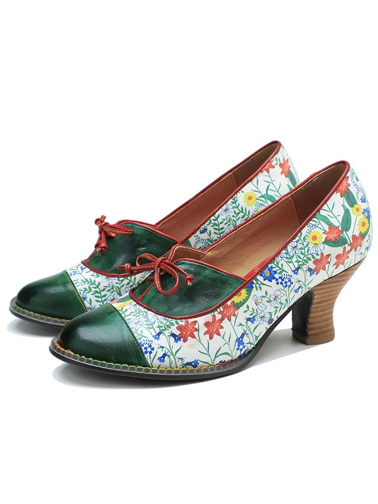 Vintage Hand-embossed Leather Shoes – product view 2
