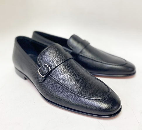 C&E Fashions C Collection Deerskin Loafer - Black – product view 1