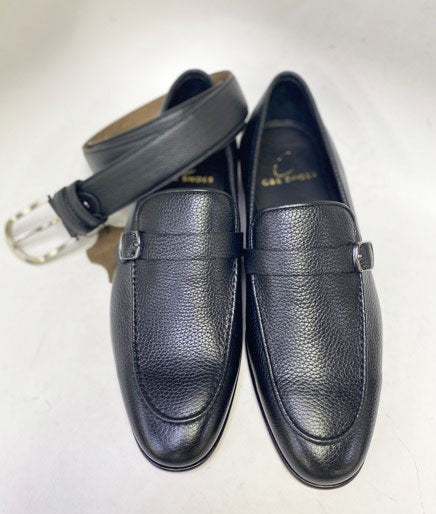 C&E Fashions C Collection Deerskin Loafer - Black – product view 2