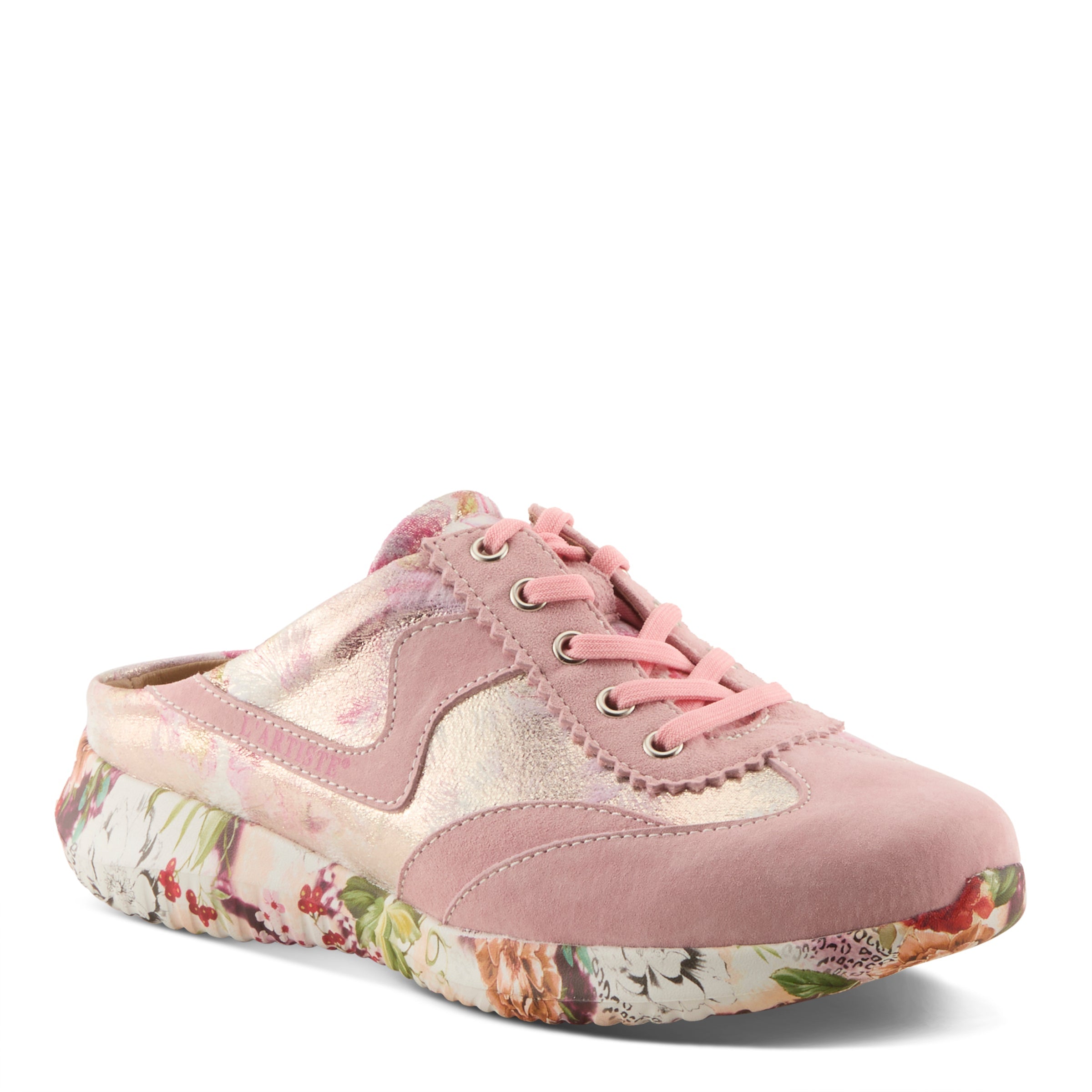 L'Artiste L'ARTISTE STEPINSIDE SNEAKERS shoe in mint green multi with handcrafted leather design