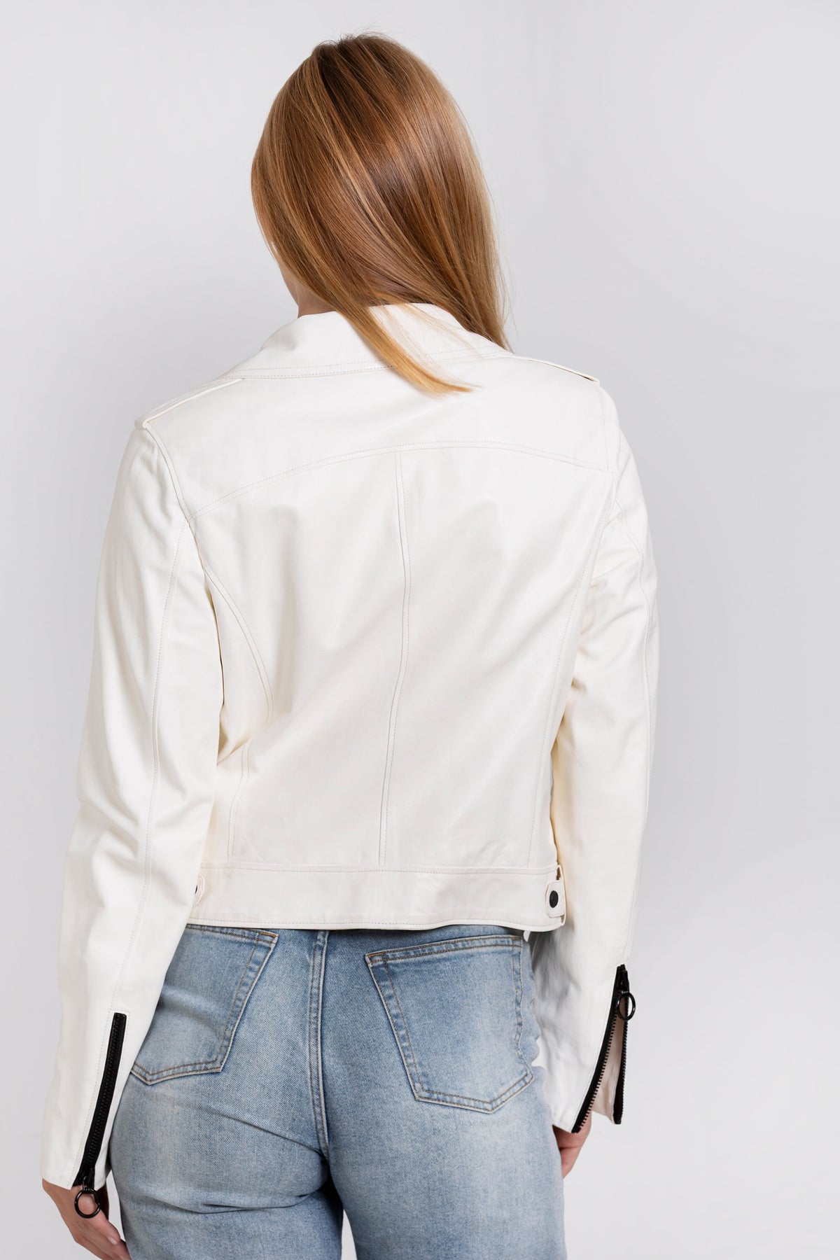 Vinci Leather The Altona Leather White Women Jacket – product view 5