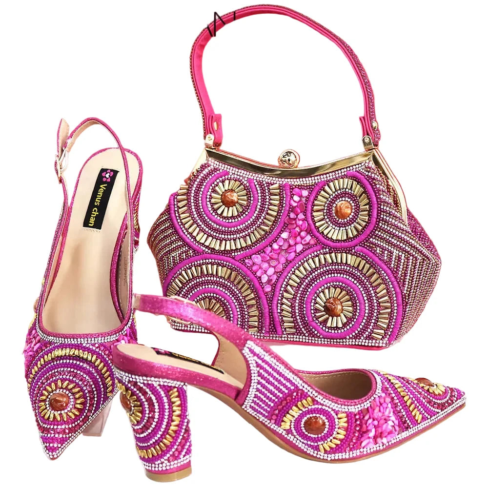 Popularity Italian Women's Pointed Shoes And Bag Set GFD453 – product view 2