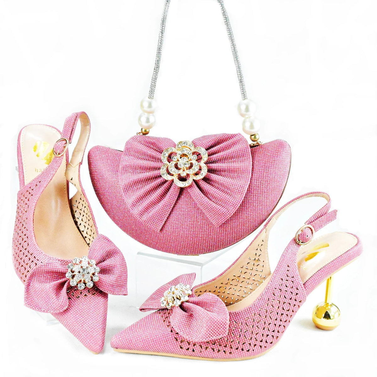 Latest African Wedding Shoes and Bag Set HAS1-21