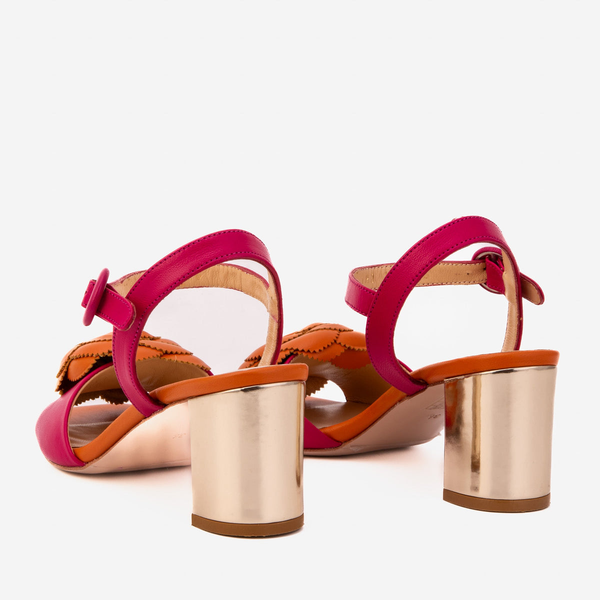 Vinci Leather The Salerno Fuchsia Leather Women Sandal – product view 7