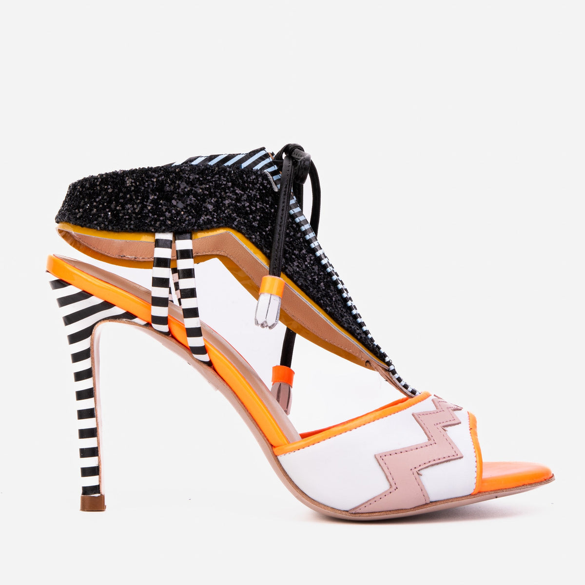 Vinci Leather The Santa Amaro Orange Glitter Leather Women Sandal – product view 1
