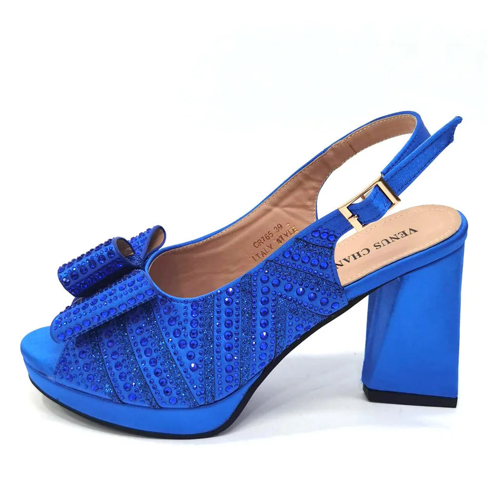 Super Heels Peep Toe Ladies Shoes with Bag Set – product view 2