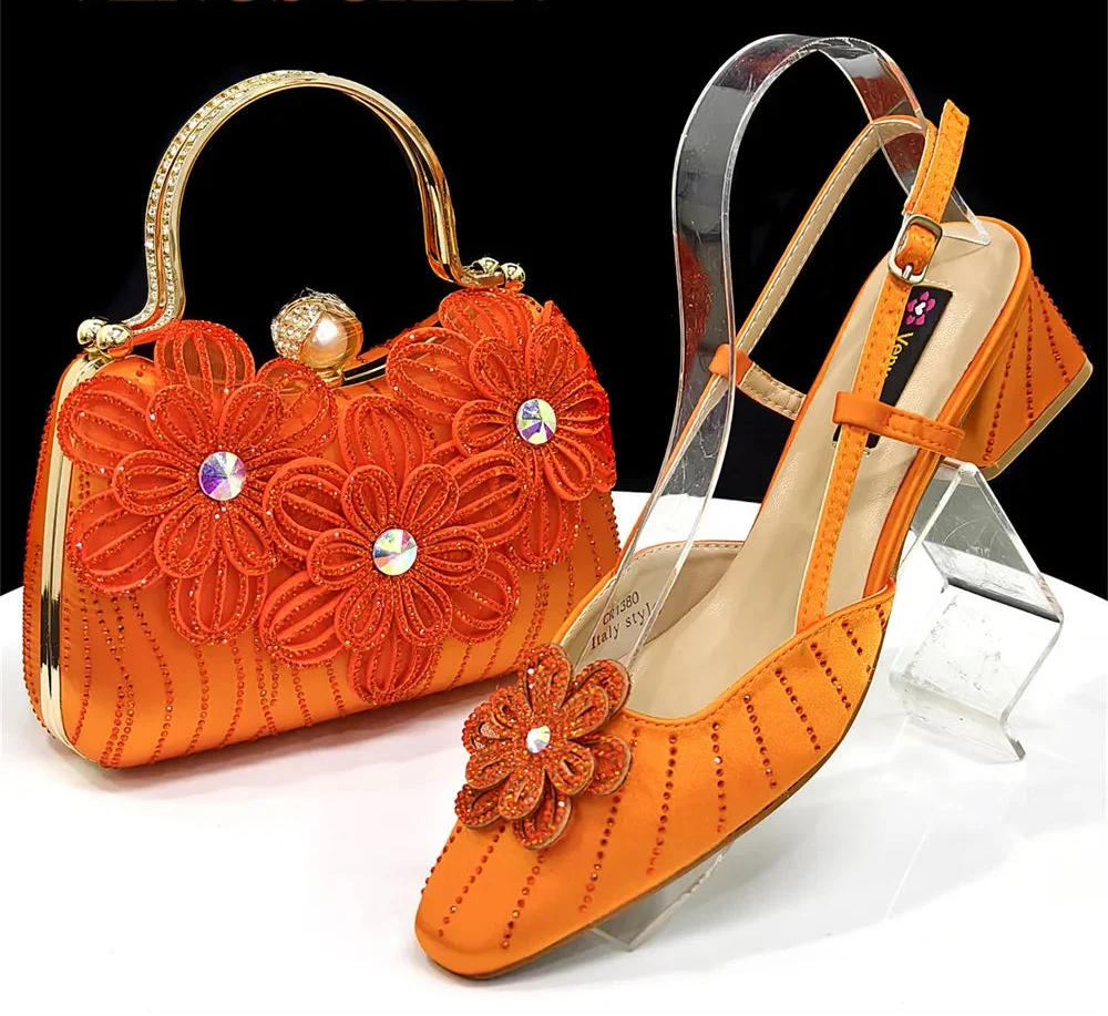 Italian Fashion Women's Elegant Heels & Clutch Bag Set EDS317 – product view 1