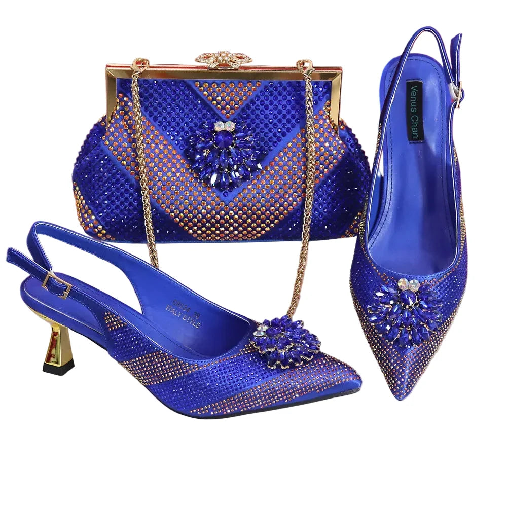 New Rhinestone Shoe & Bag Set HGT321