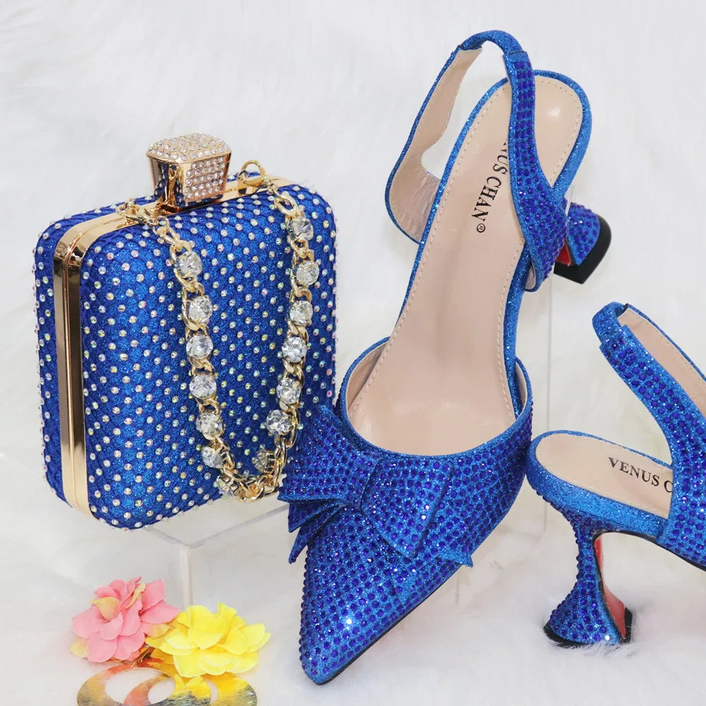 New Silver Versatile Party Ladies Shoes And Bag Set – product view 14