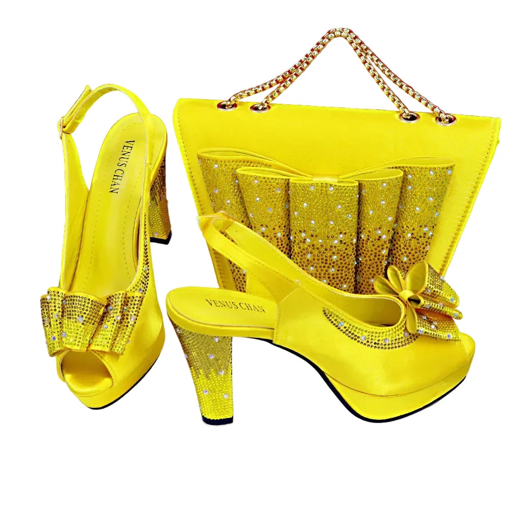 High Quality Thin Heels Ladies Shoes Matching Bag Set YT6543 – product view 3