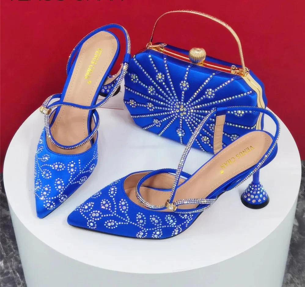 Elegant Pumps with Shoes and Bag Matching Set NFR43