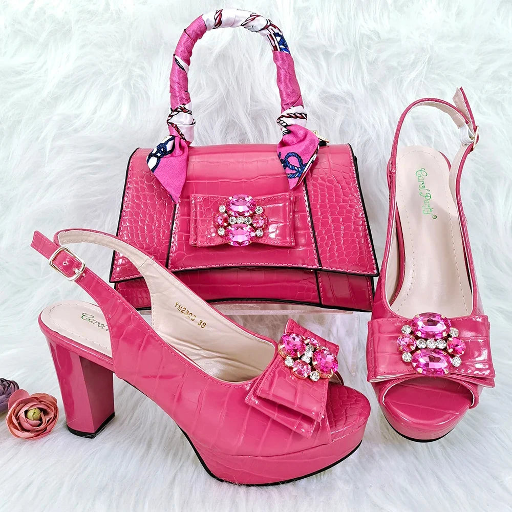 Ladies Shoes and Bag Set African Sets HFG1-29