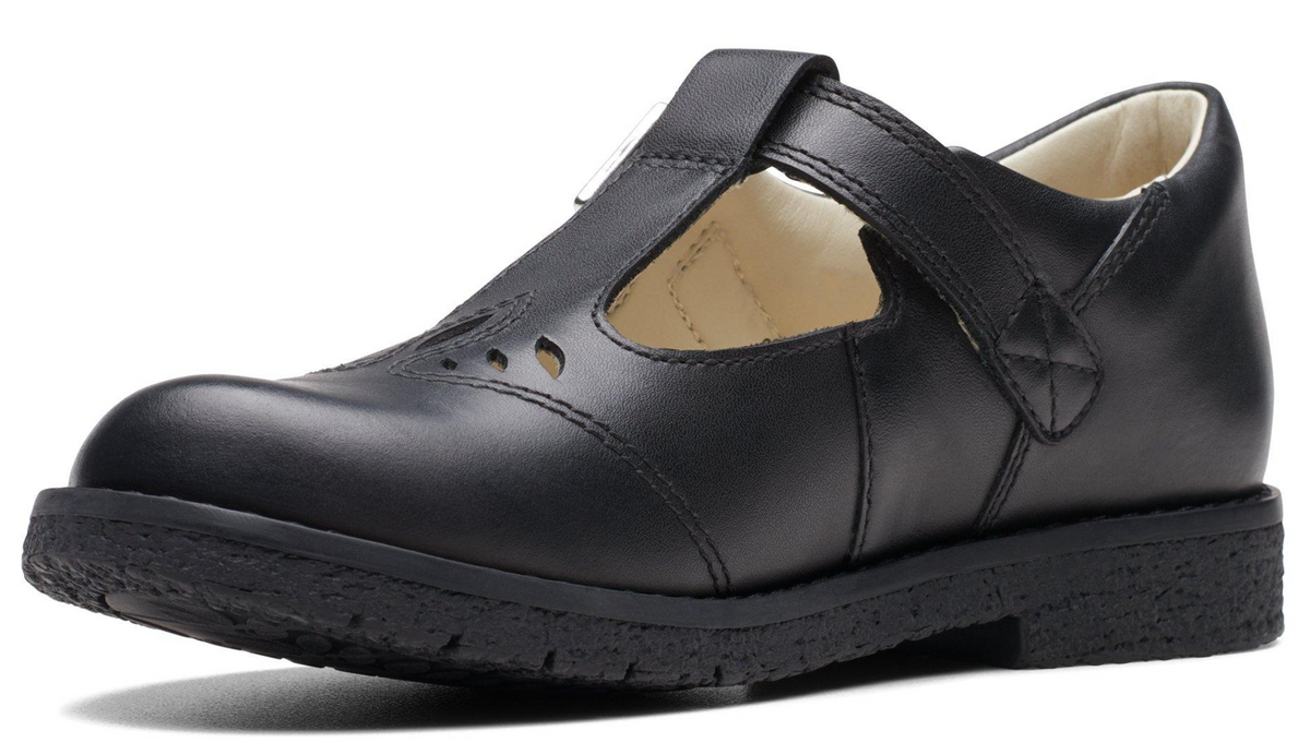 Clarks Comet Step Kids' Unisex Black Leather 26175278 β product view 4