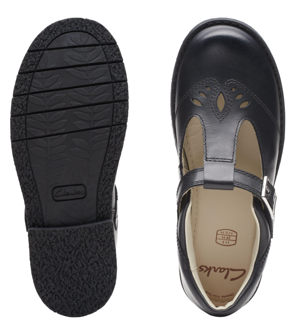 Clarks Comet Step Kids' Unisex Black Leather 26175278 β product view 7