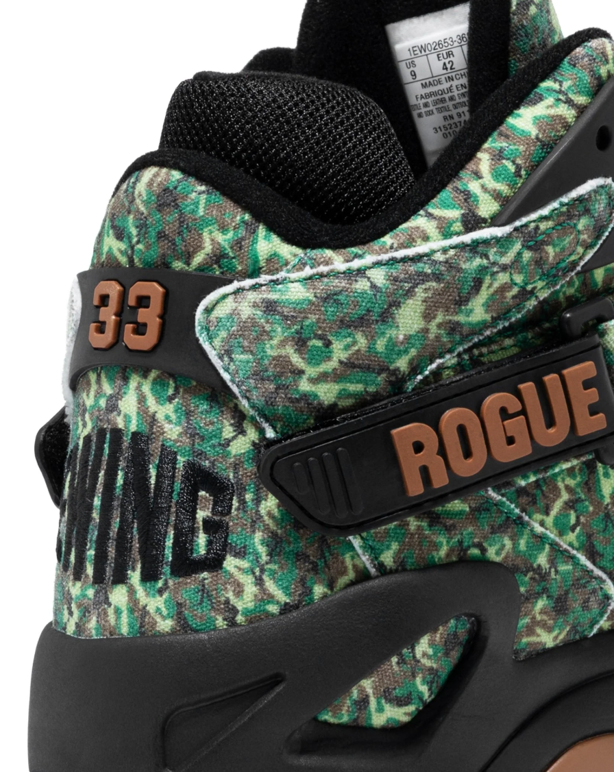 Patrick Ewing Rogue (1EW02653-362) Black / Camo / Gum β Three-Quarter View