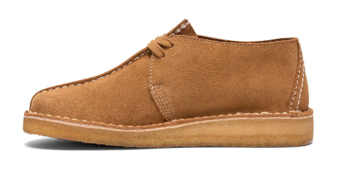 Clarks Originals Desert Trek Women's Tan Interest Suede 26186480 — top view