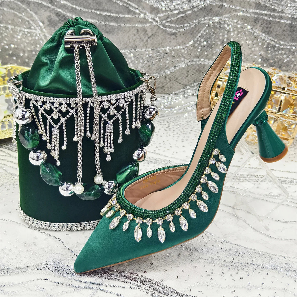 EdleessFashion Latest Women Heels Shoes and Bags Set - ED-67 β product view 1