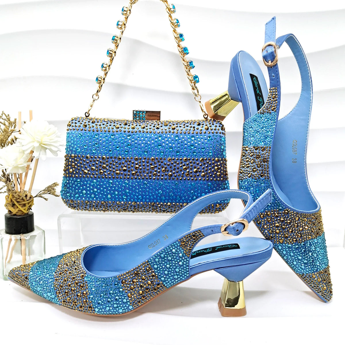High Quality African Style Ladies Shoes And Bags Set ED125 – product view 7
