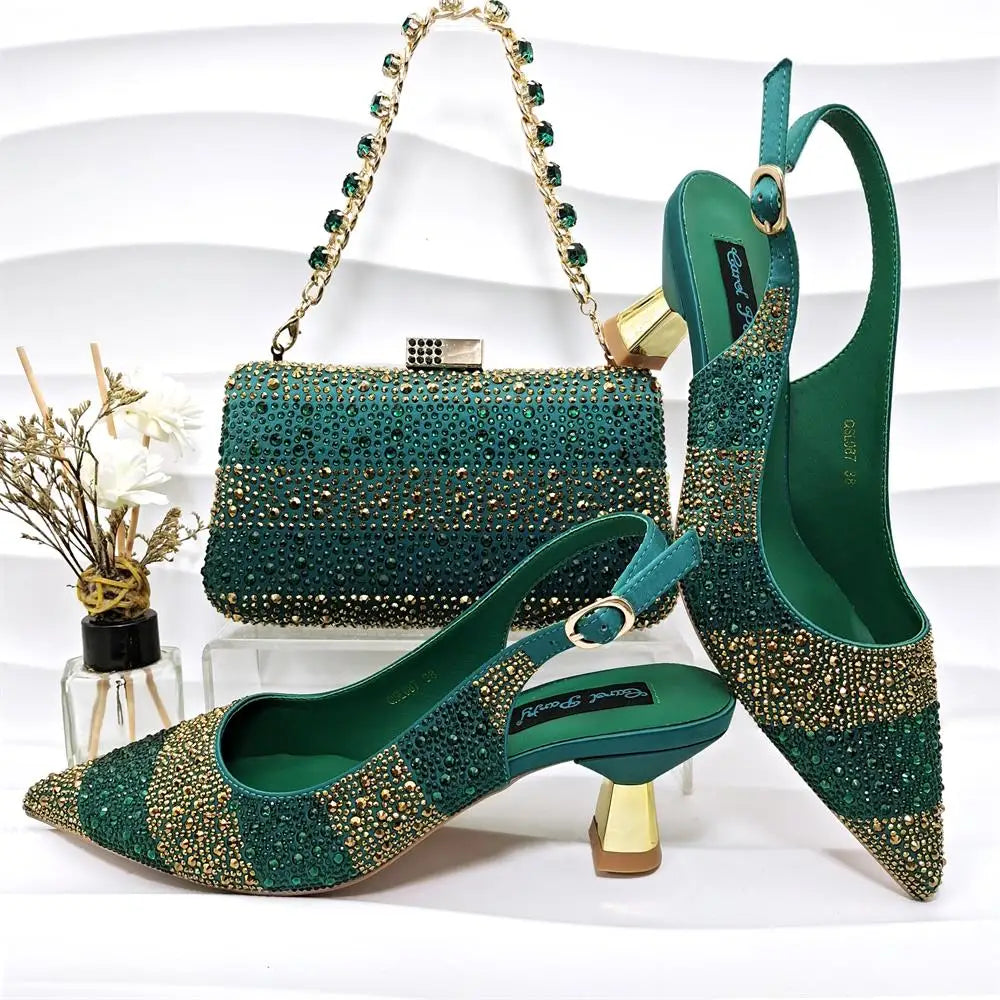 High Quality African Style Ladies Shoes And Bags Set ED125 – product view 4