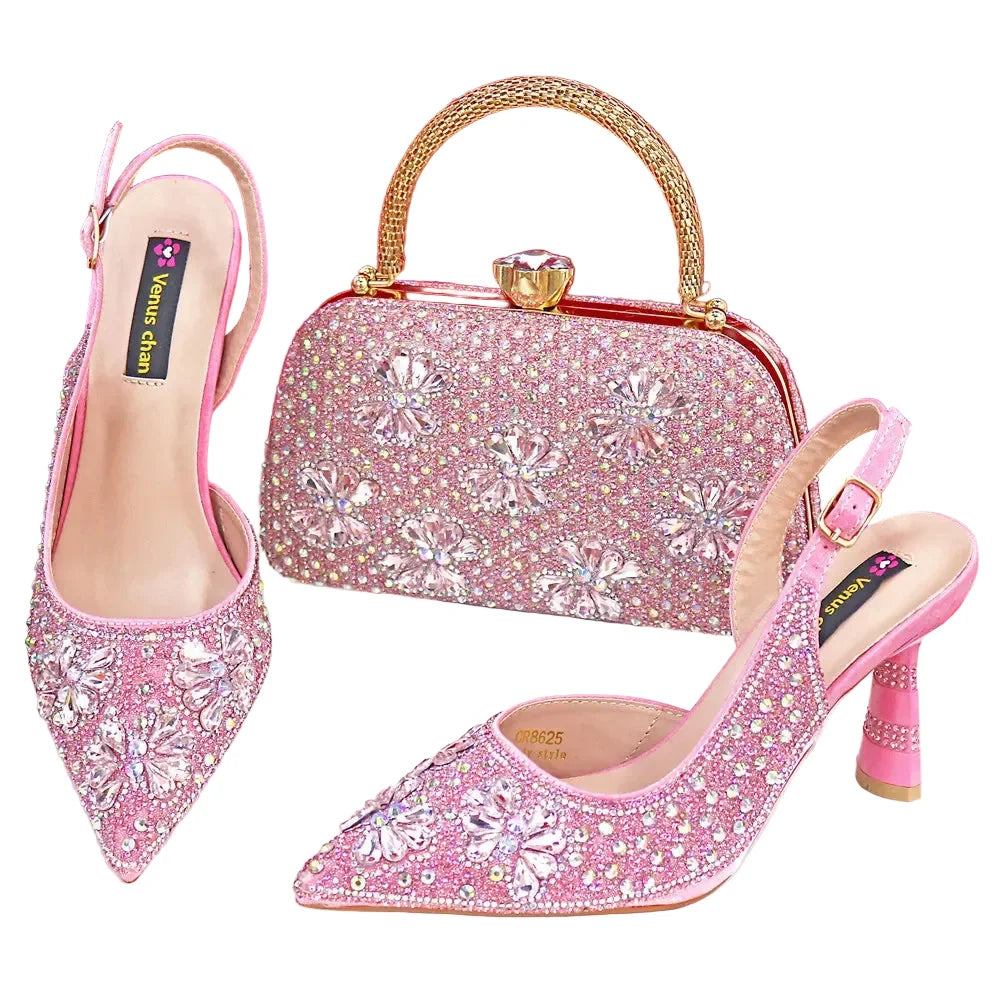 Luxury Handmade Shoes and Clutch Bag Set for Women FGR43 – product view 5
